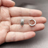 Rhodium Gold Filled Huggie Hoop, with White Micro Pave, Polished, Rhodium Finish, 02.452.0027.14