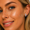 Rhodium Gold Filled Huggie Hoop, Baguette Design, with White Cubic Zirconia, Polished, Rhodium Finish, 02.452.0028.15