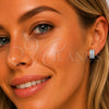 Rhodium Gold Filled Huggie Hoop, with White Cubic Zirconia, Polished, Rhodium Finish, 02.452.0030.14