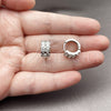 Rhodium Gold Filled Huggie Hoop, with White Cubic Zirconia, Polished, Rhodium Finish, 02.452.0030.14