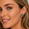 Rhodium Gold Filled Stud Earring, with Green and White Cubic Zirconia, Polished, Rhodium Finish, 02.452.0036