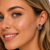 Rhodium Gold Filled Stud Earring, with Green and White Cubic Zirconia, Polished, Rhodium Finish, 02.452.0036.1