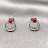 Rhodium Gold Filled Stud Earring, with Green and White Cubic Zirconia, Polished, Rhodium Finish, 02.452.0036.1