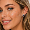 Rhodium Gold Filled Stud Earring, Cluster Design, with Sapphire Blue and White Cubic Zirconia, Polished, Rhodium Finish, 02.452.0037