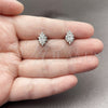 Rhodium Gold Filled Stud Earring, Cluster Design, with White Cubic Zirconia, Polished, Rhodium Finish, 02.452.0037.1