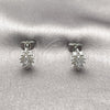 Rhodium Gold Filled Stud Earring, Cluster Design, with White Cubic Zirconia, Polished, Rhodium Finish, 02.452.0037.1