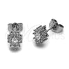Rhodium Gold Filled Stud Earring, Cluster Design, with White Cubic Zirconia, Polished, Rhodium Finish, 02.452.0037.1