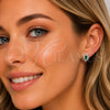 Rhodium Gold Filled Stud Earring, Cluster Design, with Green and White Cubic Zirconia, Polished, Rhodium Finish, 02.452.0037.2