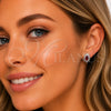 Rhodium Gold Filled Stud Earring, Cluster Design, with Garnet and White Cubic Zirconia, Polished, Rhodium Finish, 02.452.0037.3