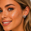 Rhodium Gold Filled Stud Earring, Baguette Design, with White Cubic Zirconia, Polished, Rhodium Finish, 02.452.0038