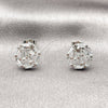 Rhodium Gold Filled Stud Earring, Baguette Design, with White Cubic Zirconia, Polished, Rhodium Finish, 02.452.0038