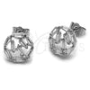 Rhodium Gold Filled Stud Earring, Baguette Design, with White Cubic Zirconia, Polished, Rhodium Finish, 02.452.0038