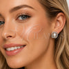 Rhodium Gold Filled Stud Earring, Love Knot Design, with Ivory Pearl and White Micro Pave, Polished, Rhodium Finish, 02.452.0041