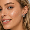 Rhodium Gold Filled Stud Earring, with White Cubic Zirconia, Polished, Rhodium Finish, 02.452.0042