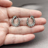 Rhodium Gold Filled Stud Earring, with White Cubic Zirconia, Polished, Rhodium Finish, 02.452.0042