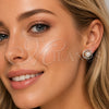 Rhodium Gold Filled Stud Earring, Love Knot Design, with Ivory Pearl and White Cubic Zirconia, Polished, Rhodium Finish, 02.452.0046