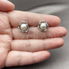 Rhodium Gold Filled Stud Earring, Love Knot Design, with Ivory Pearl and White Cubic Zirconia, Polished, Rhodium Finish, 02.452.0046