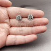 Rhodium Gold Filled Stud Earring, Tree Design, with White Cubic Zirconia, Polished, Rhodium Finish, 02.344.0188