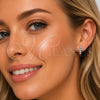 Rhodium Gold Filled Stud Earring, Cross Design, with White Cubic Zirconia, Polished, Rhodium Finish, 02.344.0189