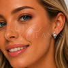 Rhodium Gold Filled Stud Earring, Evil Eye Design, with Ivory Pearl and White Cubic Zirconia, Polished, Rhodium Finish, 02.344.0150.1