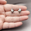 Rhodium Gold Filled Stud Earring, Evil Eye Design, with Ivory Pearl and White Cubic Zirconia, Polished, Rhodium Finish, 02.344.0150.1