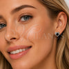 Rhodium Gold Filled Stud Earring, Heart Design, with Black Cubic Zirconia and White Micro Pave, Polished, Rhodium Finish, 02.344.0196.1