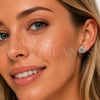 Rhodium Gold Filled Stud Earring, Love Knot Design, with White Cubic Zirconia, Polished, Rhodium Finish, 02.342.0071.1