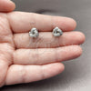 Rhodium Gold Filled Stud Earring, Love Knot Design, with White Cubic Zirconia, Polished, Rhodium Finish, 02.342.0071.1