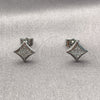 White Gold Filled Stud Earring, with White Micro Pave, Polished, Rhodium Finish, 02.344.0197