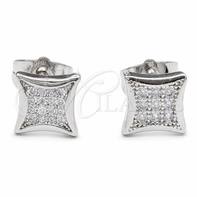 Rhodium Gold Filled Stud Earring, with White Micro Pave, Polished, Rhodium Finish, 02.344.0197 for wholesale, main product view