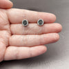 Rhodium Gold Filled Stud Earring, with Black Cubic Zirconia, Polished, Rhodium Finish, 02.344.0015.2