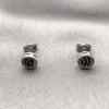 Rhodium Gold Filled Stud Earring, with Black Cubic Zirconia, Polished, Rhodium Finish, 02.344.0015.2