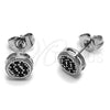 Rhodium Gold Filled Stud Earring, with Black Cubic Zirconia, Polished, Rhodium Finish, 02.344.0015.2