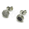 Rhodium Gold Filled Stud Earring, with Black Cubic Zirconia, Polished, Rhodium Finish, 02.344.0015.2