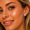 Rhodium Gold Filled Stud Earring, with Ivory Pearl and White Micro Pave, Polished, Rhodium Finish, 02.344.0199