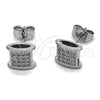 Rhodium Gold Filled Stud Earring, with White Cubic Zirconia, Polished, Rhodium Finish, 02.344.0205