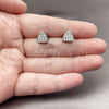 Rhodium Gold Filled Stud Earring, with White Cubic Zirconia, Polished, Rhodium Finish, 02.344.0206