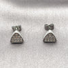Rhodium Gold Filled Stud Earring, with White Cubic Zirconia, Polished, Rhodium Finish, 02.344.0206