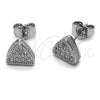 Rhodium Gold Filled Stud Earring, with White Cubic Zirconia, Polished, Rhodium Finish, 02.344.0206