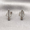 Rhodium Gold Filled Stud Earring, Heart and Arrow Design, with White Cubic Zirconia, Polished, Rhodium Finish, 02.344.0209