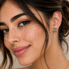 Rhodium Gold Filled Stud Earring, Love and Little Girl Design, with White Micro Pave, Polished, Rhodium Finish, 02.344.0215
