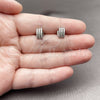 Rhodium Gold Filled Stud Earring, with White Micro Pave, Polished, Rhodium Finish, 02.344.0216