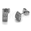 Rhodium Gold Filled Stud Earring, with White Micro Pave, Polished, Rhodium Finish, 02.344.0216