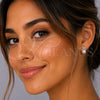Rhodium Gold Filled Stud Earring, with Ivory Pearl and White Micro Pave, Polished, Rhodium Finish, 02.344.0221