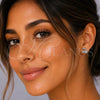 Rhodium Gold Filled Stud Earring, Cherry Design, with White Micro Pave, Polished, Rhodium Finish, 02.344.0165.1