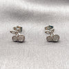 Rhodium Gold Filled Stud Earring, Cherry Design, with White Micro Pave, Polished, Rhodium Finish, 02.344.0165.1