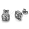 Rhodium Gold Filled Stud Earring, Four-leaf Clover Design, with White Cubic Zirconia, Polished, Rhodium Finish, 02.344.0223
