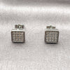 Rhodium Gold Filled Stud Earring, with White Cubic Zirconia, Polished, Rhodium Finish, 02.344.0224