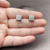 Rhodium Gold Filled Stud Earring, with White Cubic Zirconia, Polished, Rhodium Finish, 02.344.0225