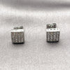 Rhodium Gold Filled Stud Earring, with White Cubic Zirconia, Polished, Rhodium Finish, 02.344.0225